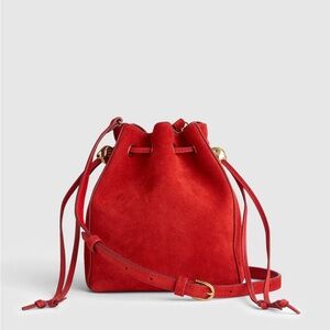 BRAND NEW MADEWELL MINI Bucket Crossbody - RED SUEDE